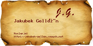 Jakubek Gellén névjegykártya
